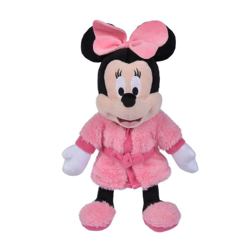  minnie souris peluche peignoir rose fuchsia 25 cm 